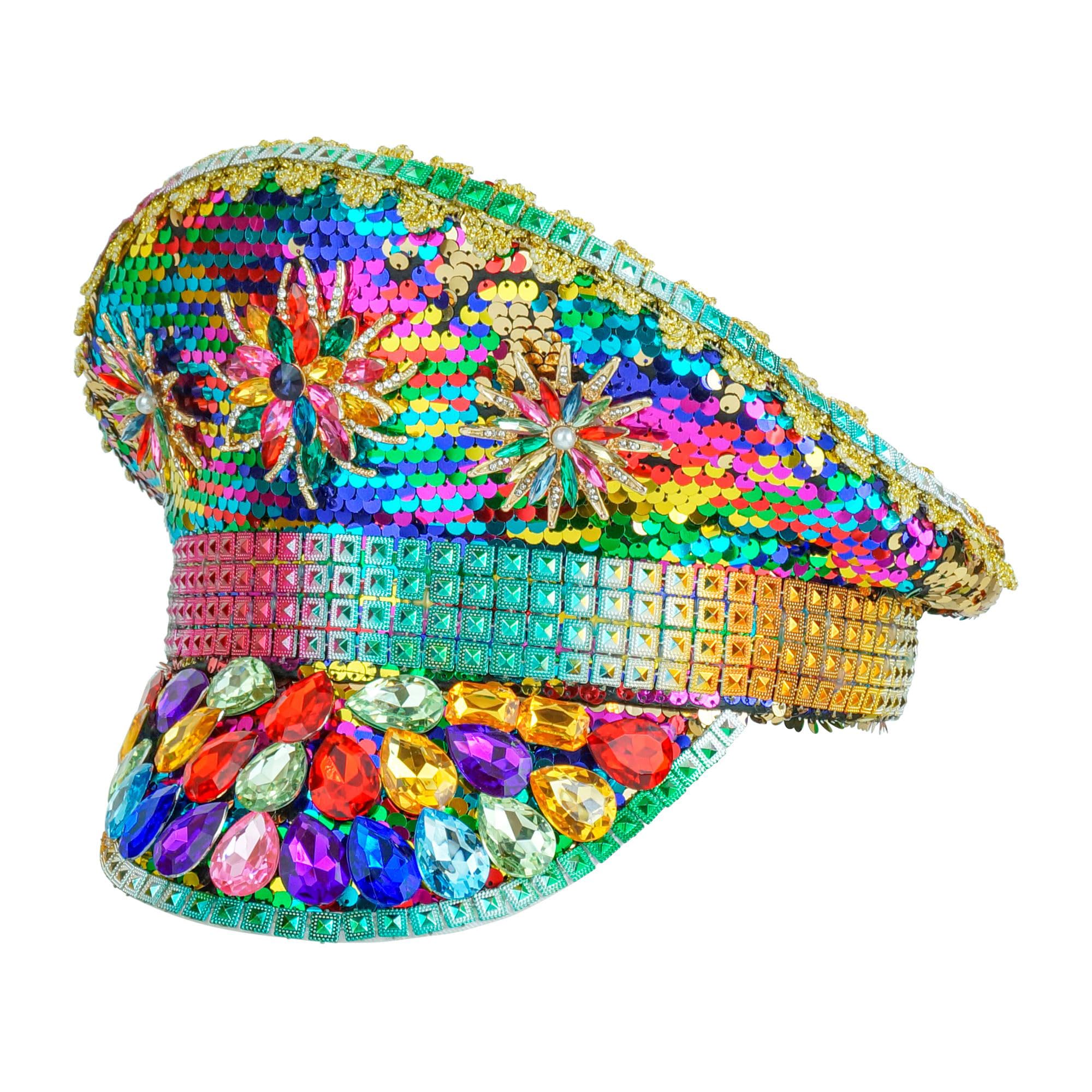 W WIDMANN MILANO Party Fashion - Cappellino da festa per adulti, berretto con paillettes reversibili, accessorio per carnevale, eventi Pride
