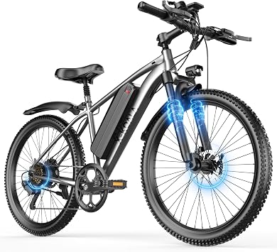 26 Electric Bike for Adults 1500W Peak Motor 55 Miles Long Range 25MPH Commuter E-Bike with 7 Speed Gears Waterproof Pedal Assist UL2849 Electric Mountain Bicycle for Men
