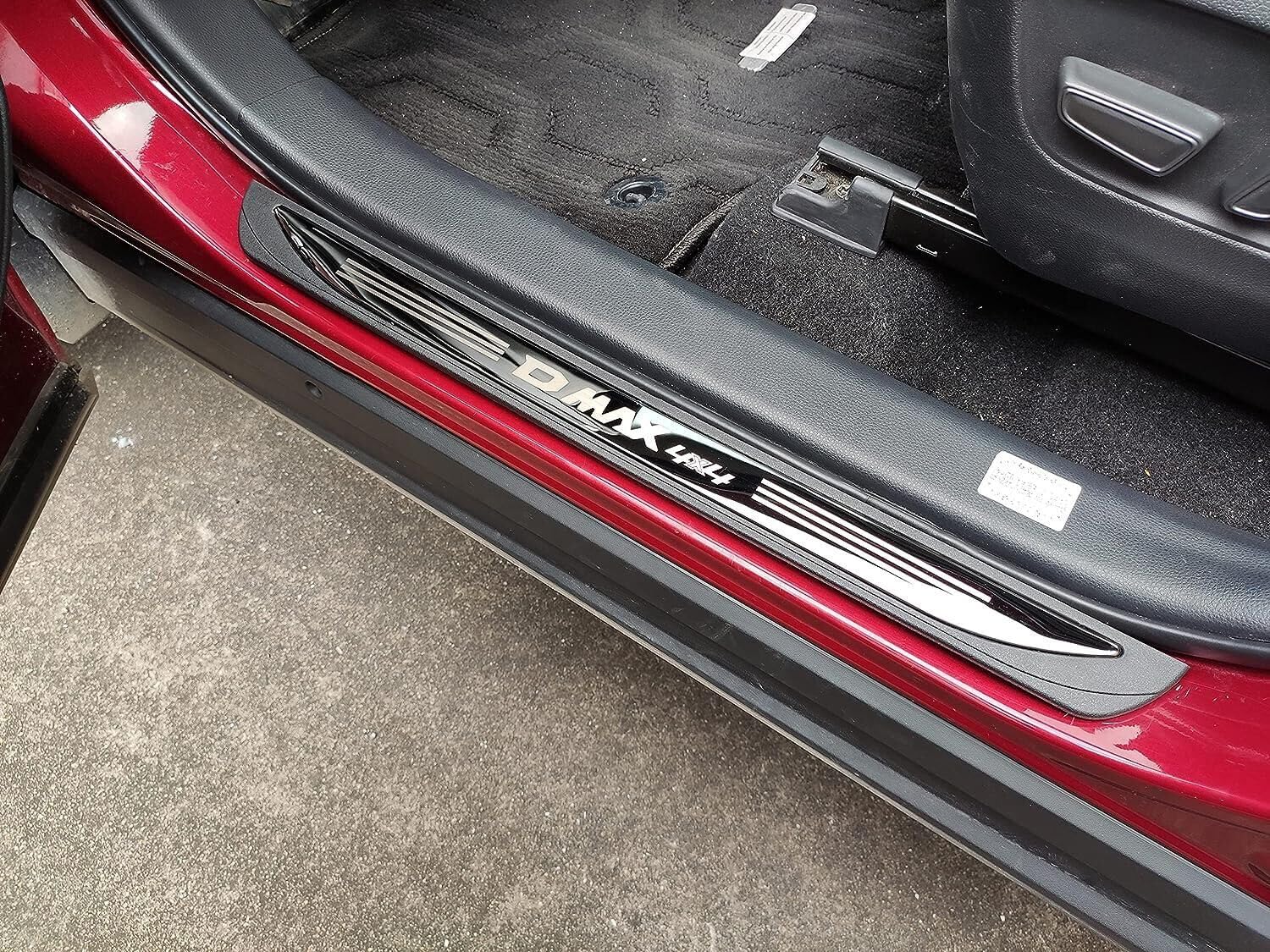 Protezione per battitacco per portiera auto, per Isuzu D-MAX 2021 2022 Accessori, Acciaio inossidabile con ABS Porta Entrata in Plastica Protezione Piastra Trim Cover, Parti interne Auto Kick