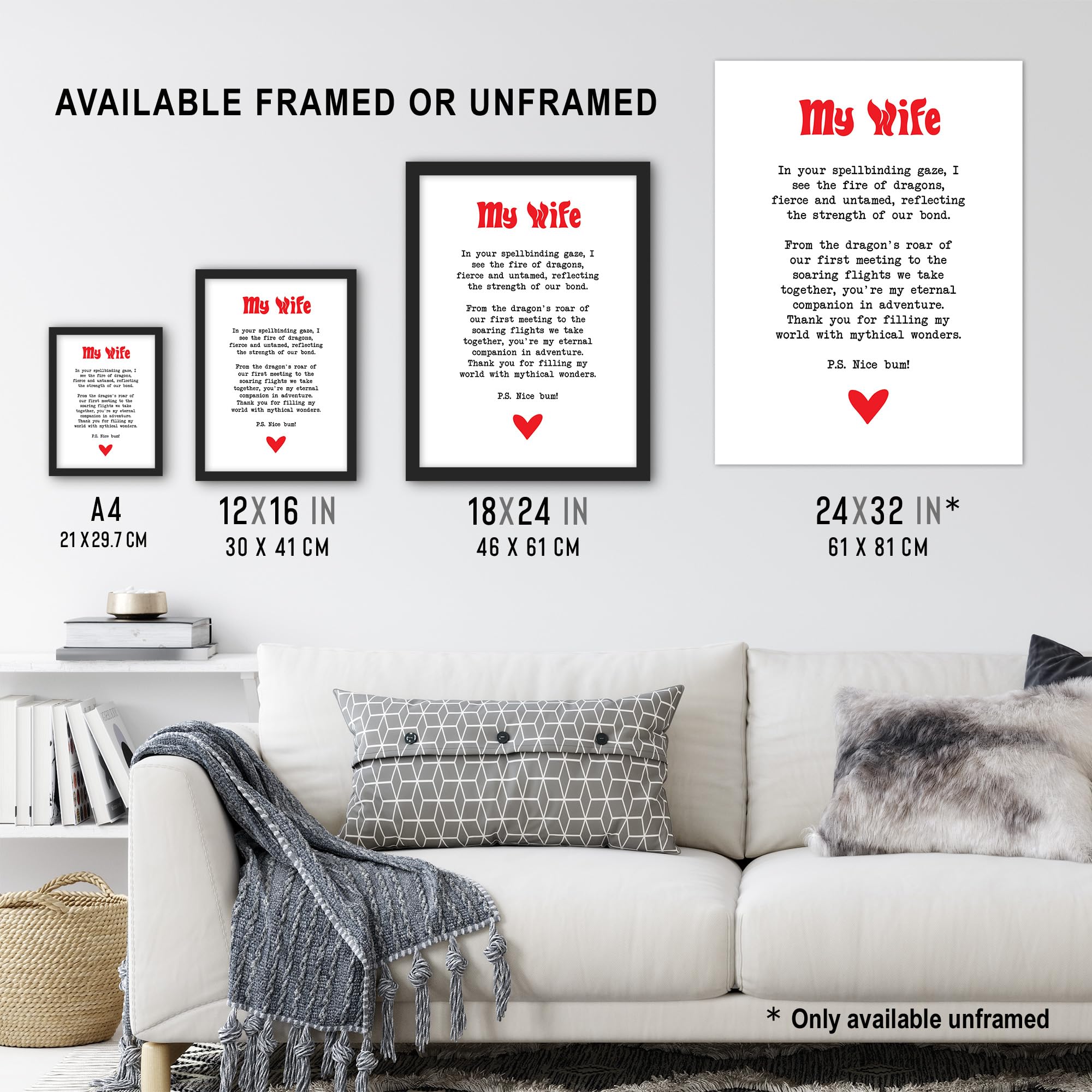 Artery8 Love Poem Role Play Game Nerd Wife Romantic Bedroom Large Wall Art Poster Print Thick Paper 18X24 Inch - Image 3