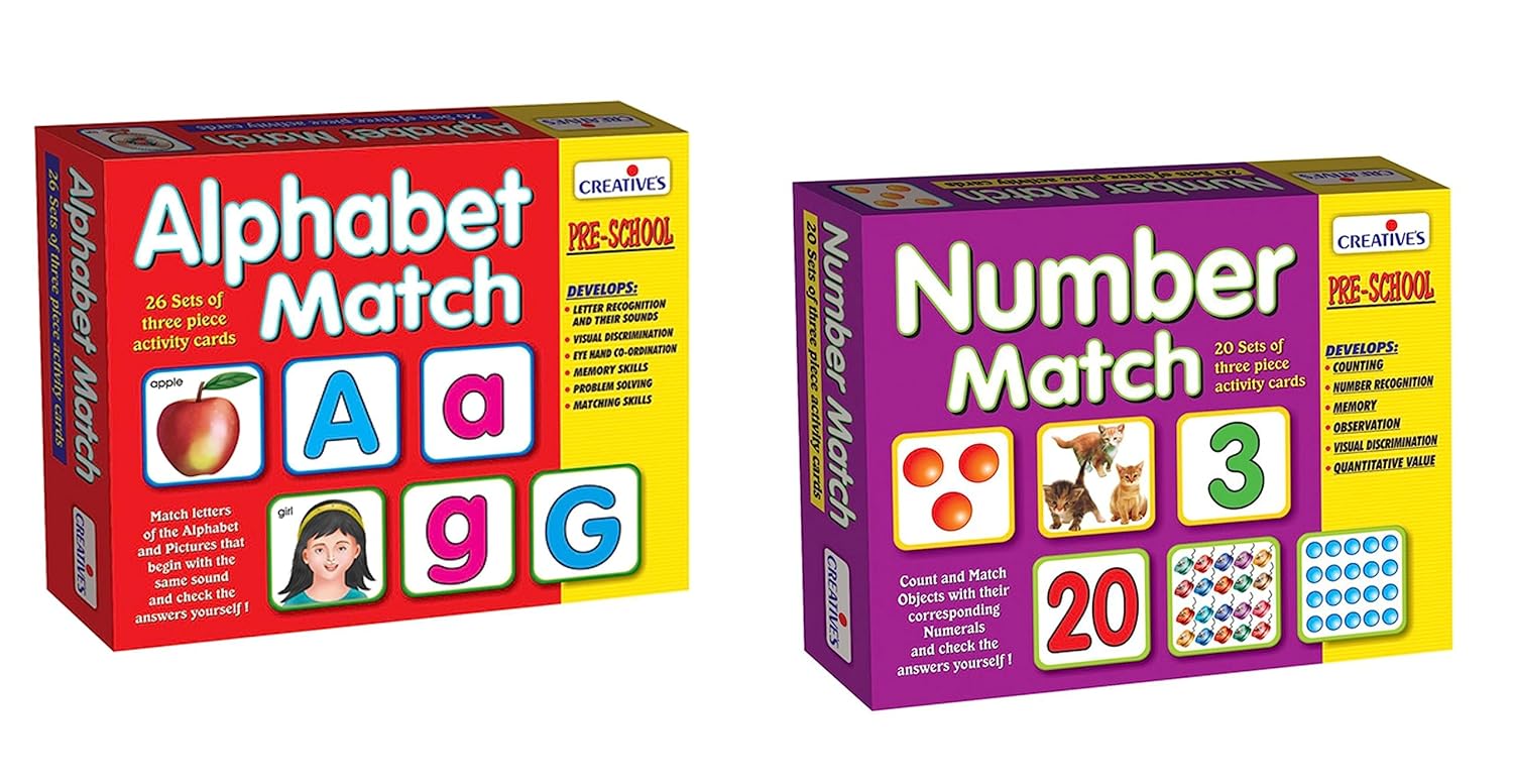 Buy Creative’s Alphabets & Number Match Game for Kids Early Learning & Educational Card Game