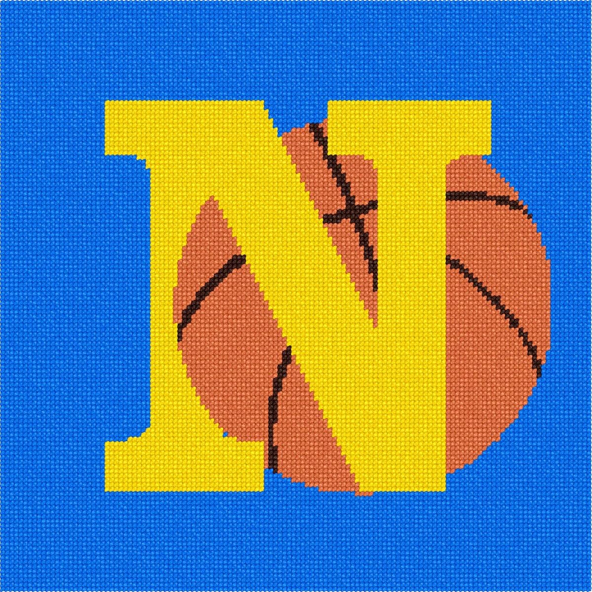 Pepita Needlepoint kit: Letter N in Basketball, 10