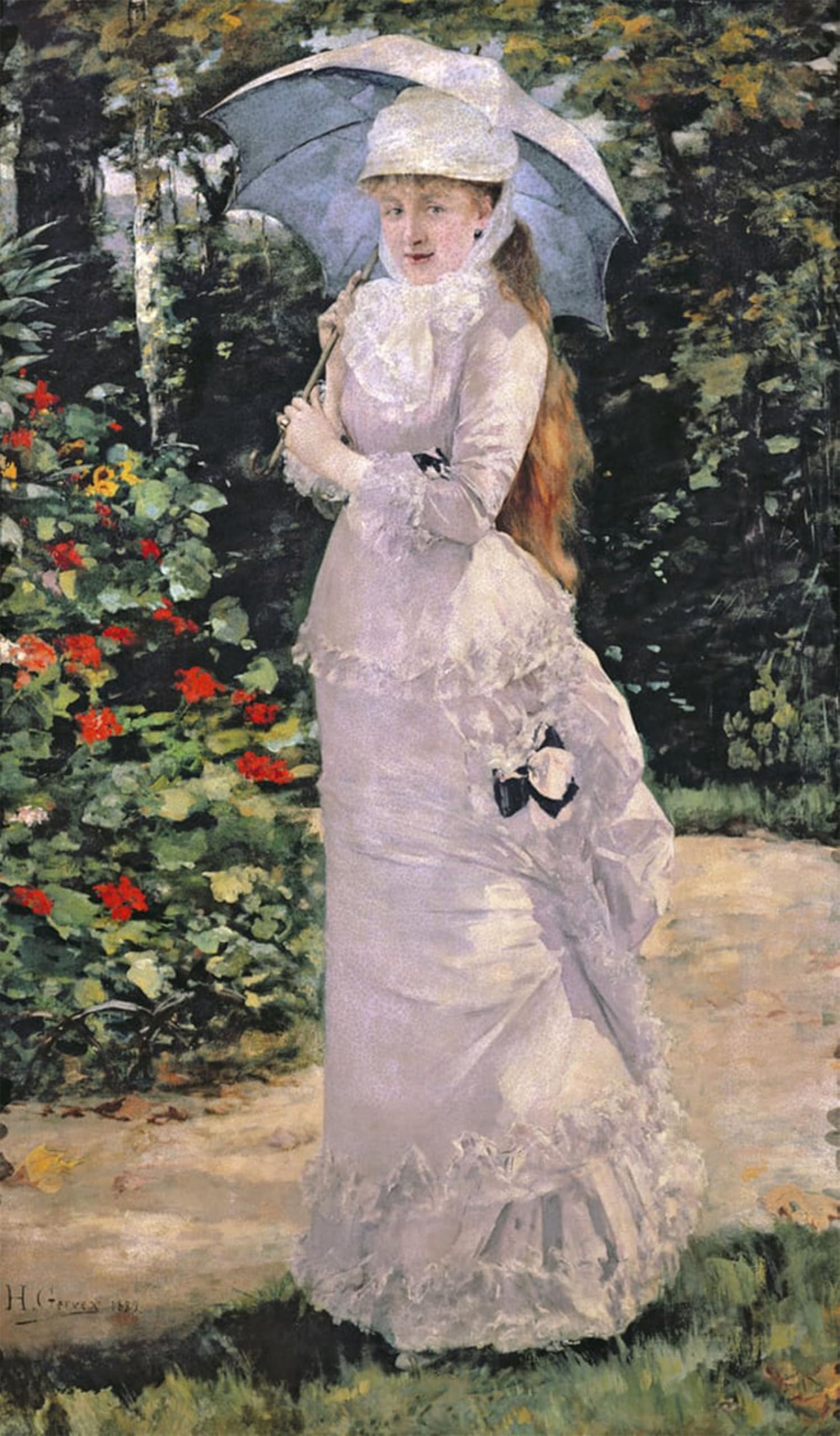RZHRHJES Famous Painting Poster Art Canvas Print Retro Picture Madame Valtesse De La Bigne by Henri Gervex Poster Wall Art for Office Decor 60x90cm