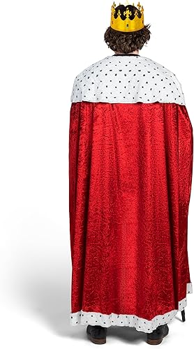 Miniatura 6 de Spooktacular Creations Conjunto de disfraz de rey para niños, adultos, disfraz medieval de Lord Real Farquaad, capa de rey, corona, cetro para
