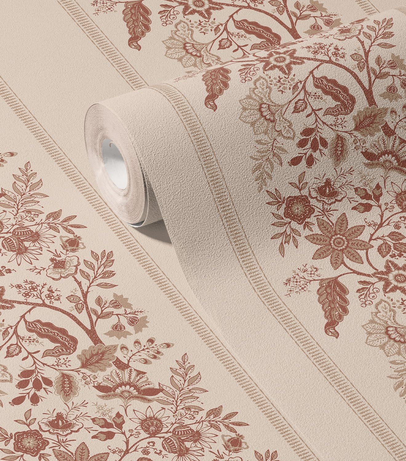 Tonal Floral Peel and Stick Wallpaper 17.3" x 118" Boho Self Adhesive Wallpaper Contact Paper Waterproof for Shelves Cabinet Drawer Table Decor (Light Salmon, 17.3"x118.11")