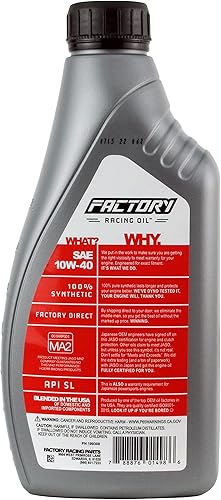 Miniatura 3 de Kit de cambio de aceite compatible con Yamaha TT-R, TW200, Timberwolf  Incluye 2 cuartos de galón de aceite sintético completo SAE 10W-40, 1 filtro,