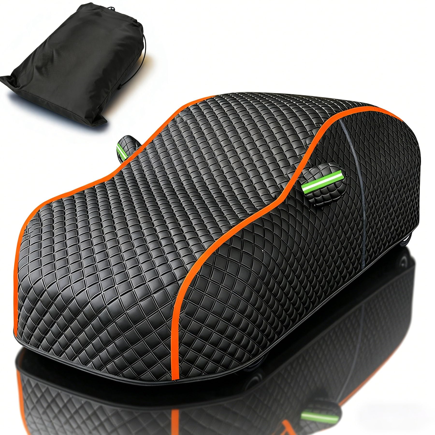 Telo Copriauto Antigrandine Imbottito per Audi Q3 2012-2026,Impermeabile Telo Copri Auto Esterno Completo Copertura Esterno con Cerniera E Cinghia Antivento