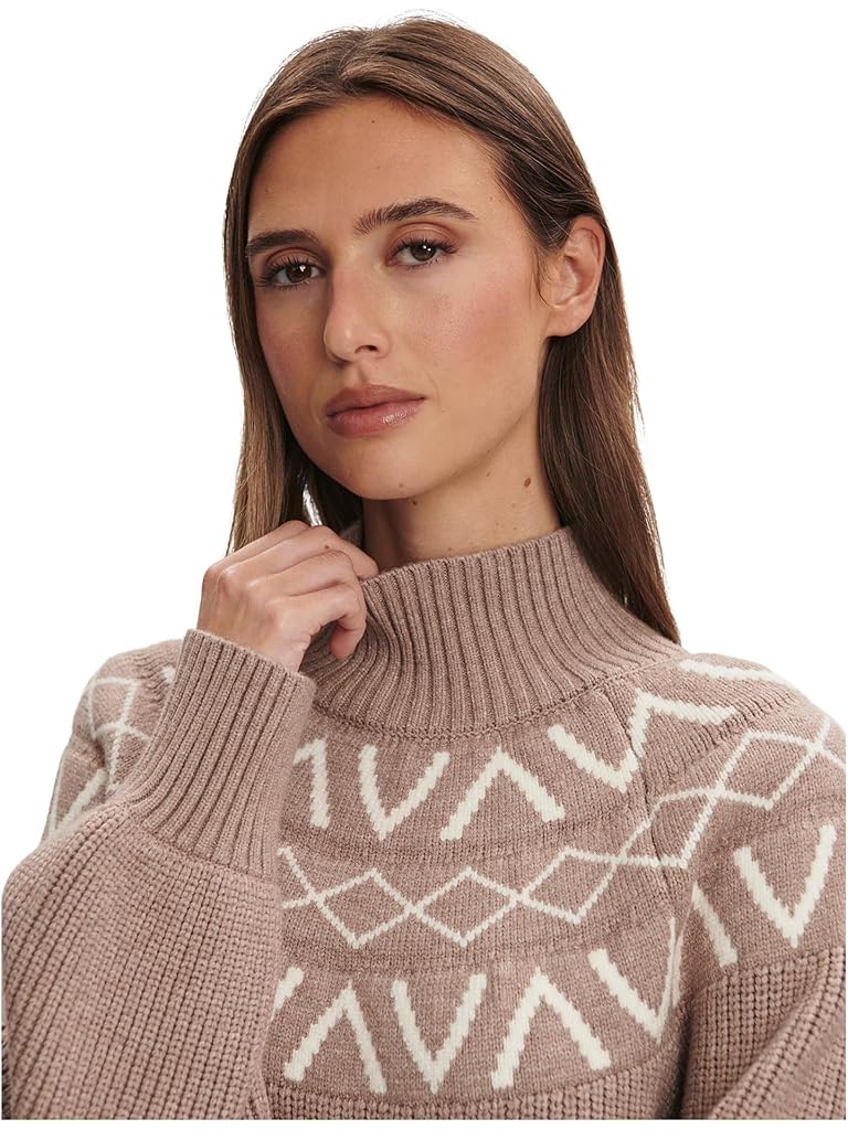 Taupe Varley Marcie Fairisle Yoke Knit