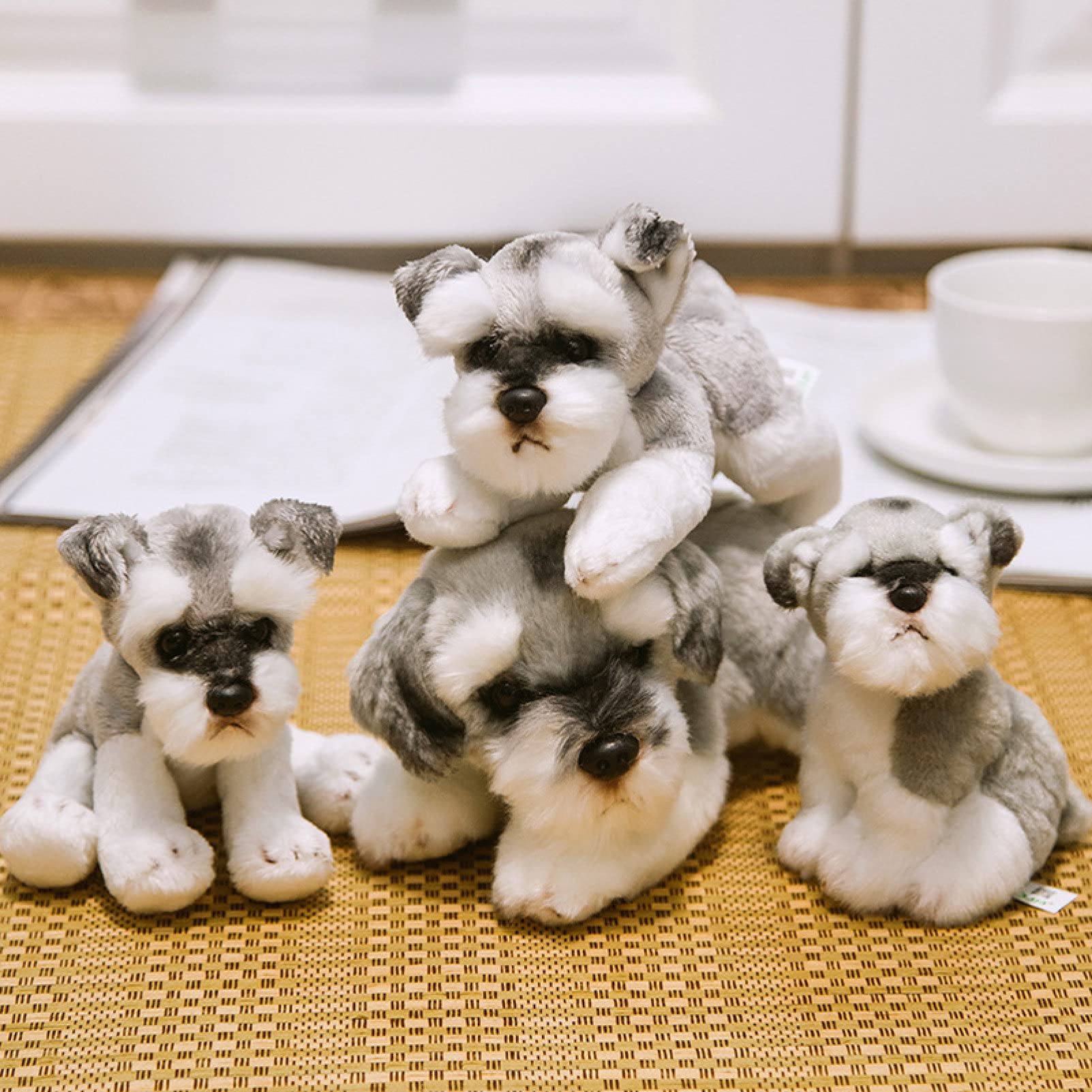 Amazon.co.jp: 犬 置物 リアル シュナウザー ぬいぐるみ かわいい 本物