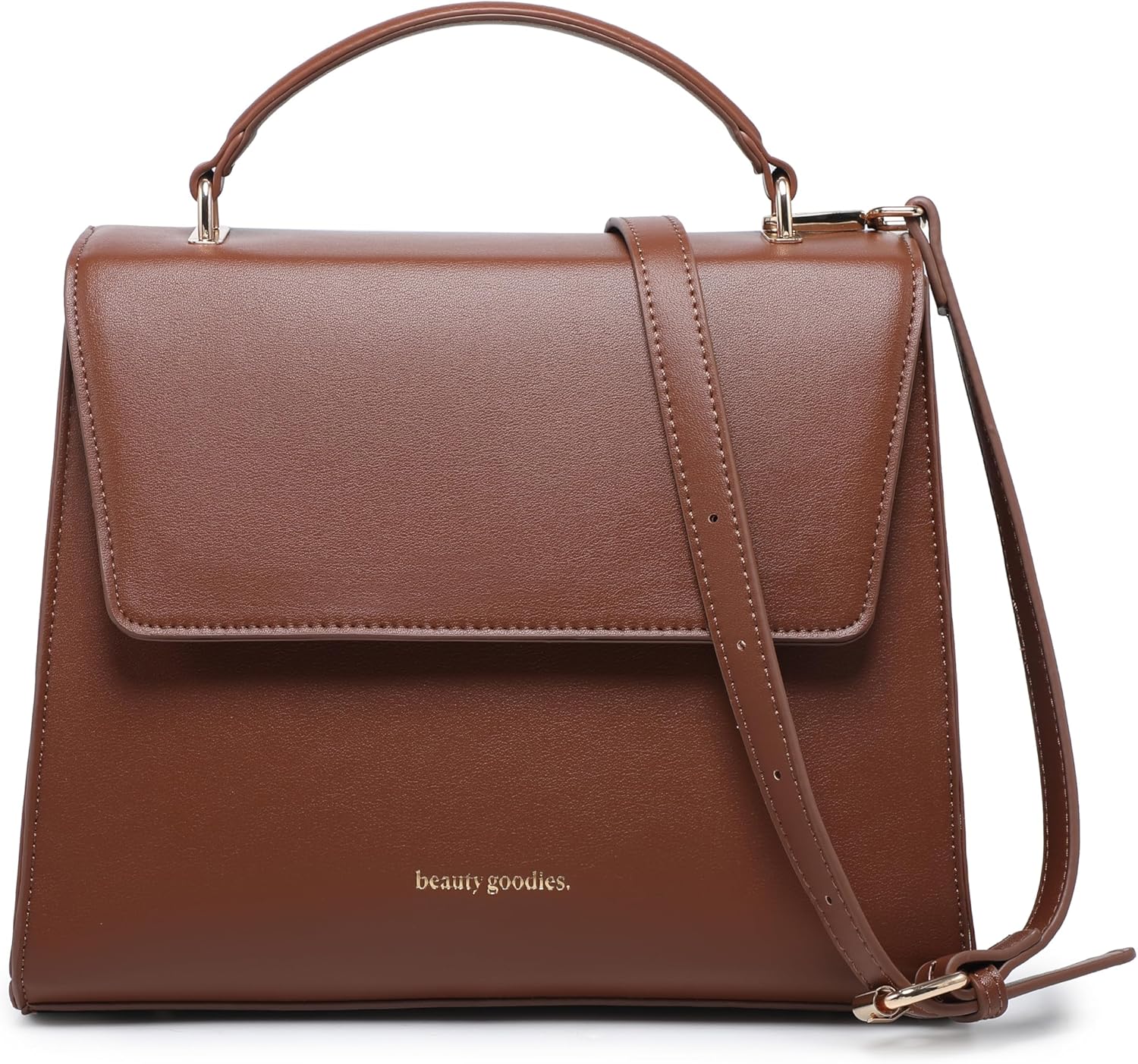 BEAUTYGOODIES Insulated Lunch Bags for Women, Aesthetic and Classy Bag Purse with Strap (Brown)