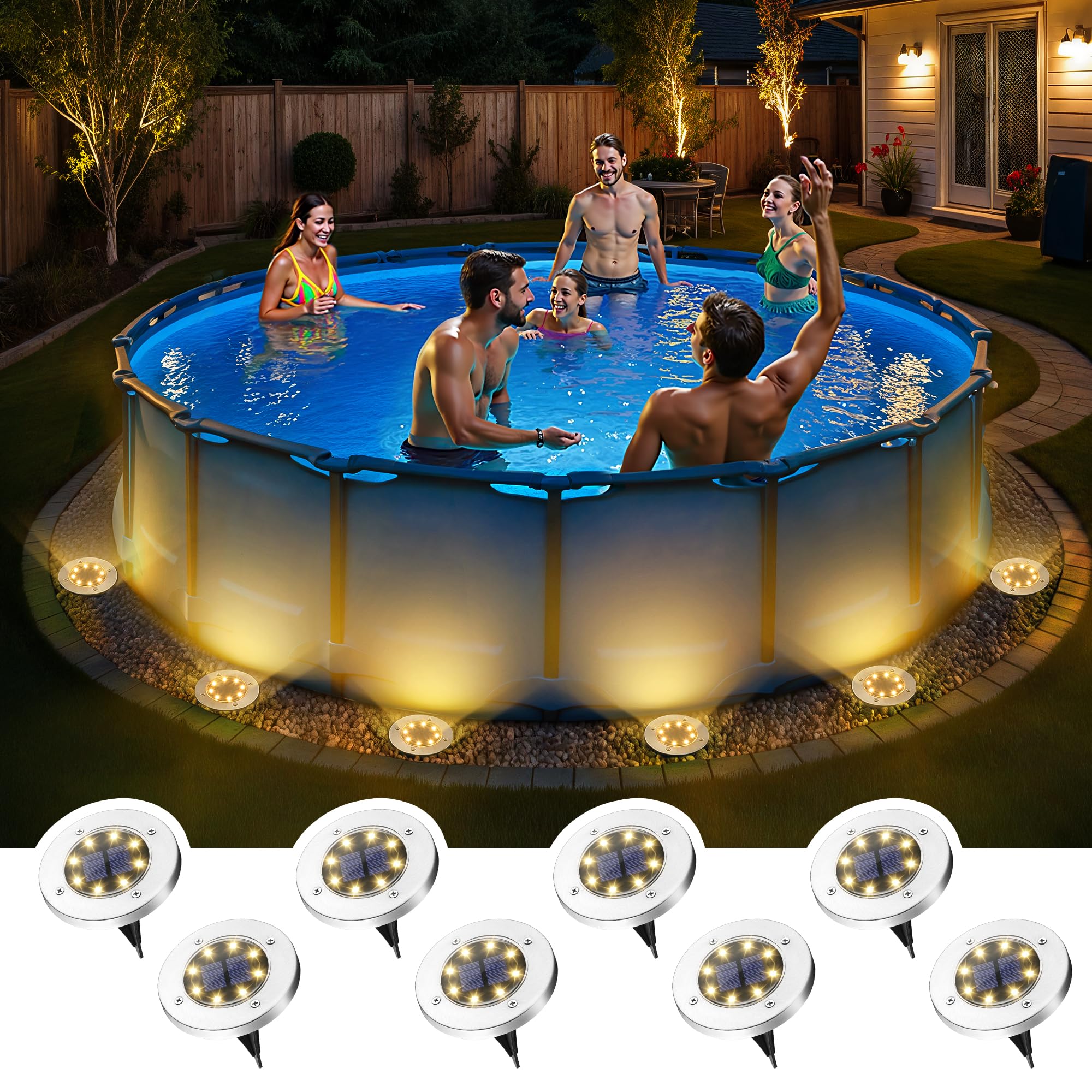 SOLPEX 8 Pack Solar Pool Lights for Above Ground Pools (Warm White)-image-17