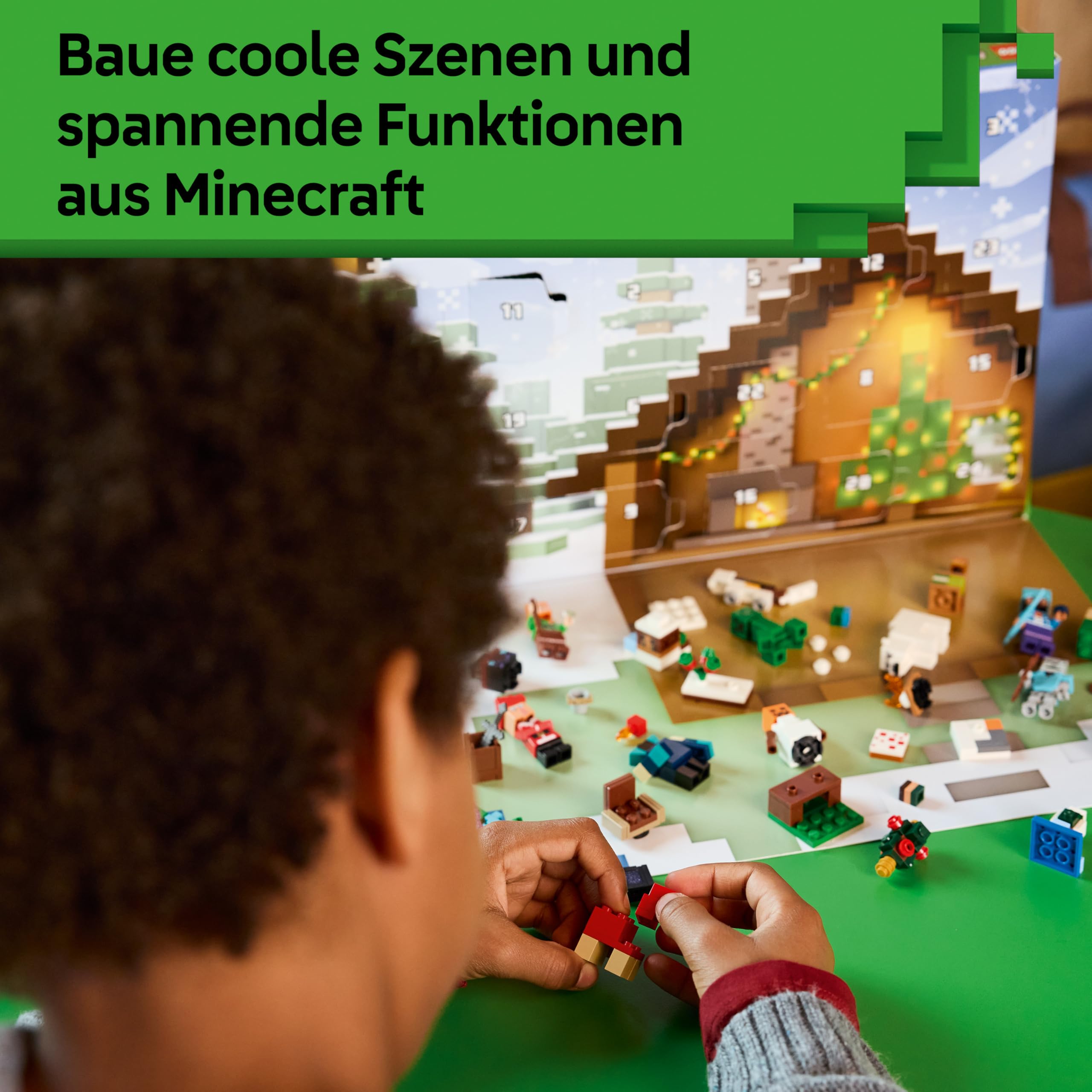 LEGO Minecraft Adventskalender 2025 - Spielzeug für Jungen & Mädchen ab 7 Jahren - 24 Überraschungen inkl. Minifiguren & Mini-Modellen - Kinder Spielset - Gaming Geschenk zum Advent - 21280