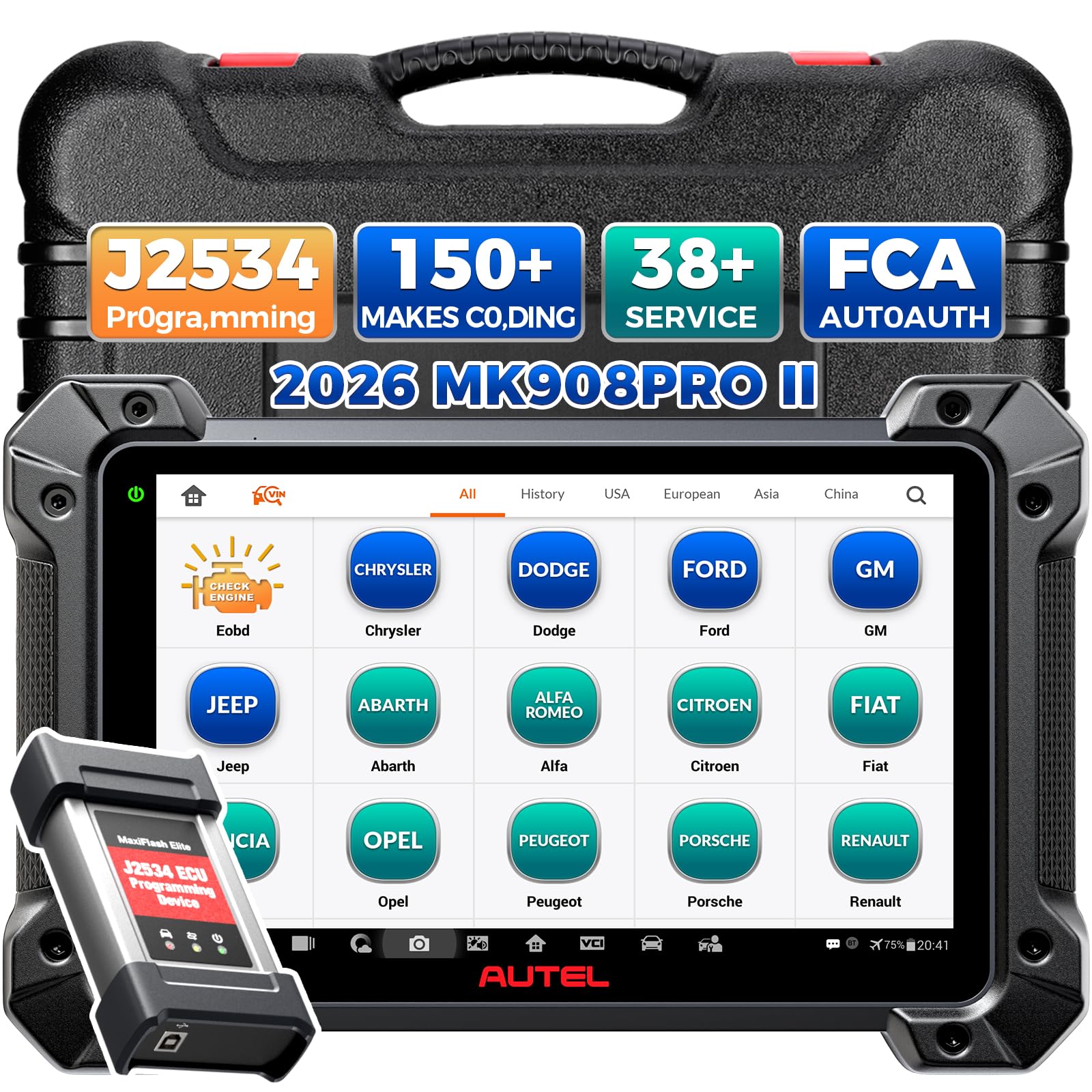 Amazon.co.jp: Autel MaxiCOM MK908PRO II OBD2 診断機、J2534