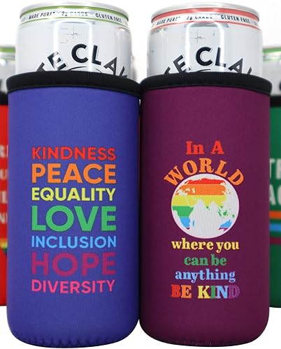 Miniatura 5 de Proud Ally Slim - Enfriadores de latas  Cosas del orgullo gay LGBTQ para desfile, recuerdo de boda del orgullo, regalo de fiesta de salida,