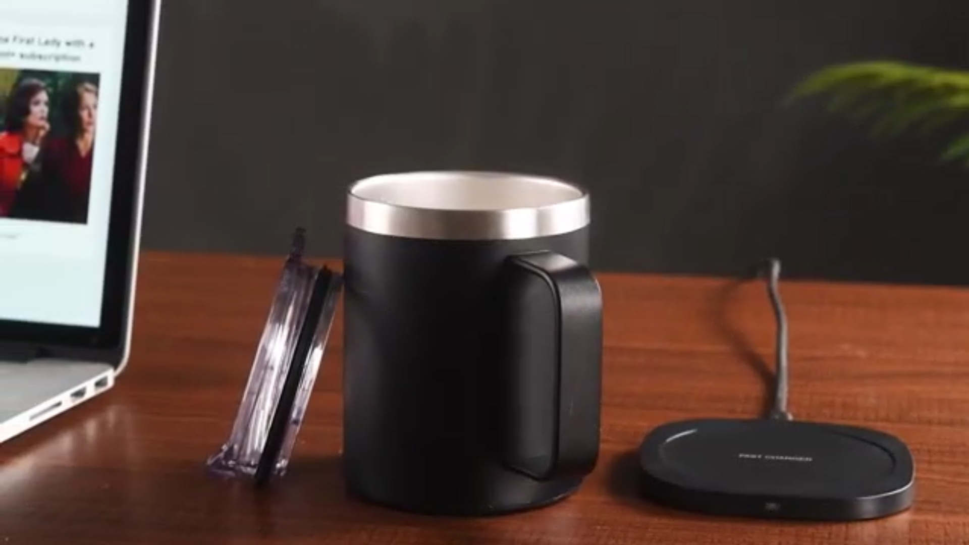 Chauffe-Tasse USB Lamker 2-en-1 – Température Constante 55°C Et Chargeur Sans Fil 15W | 300ml Inox