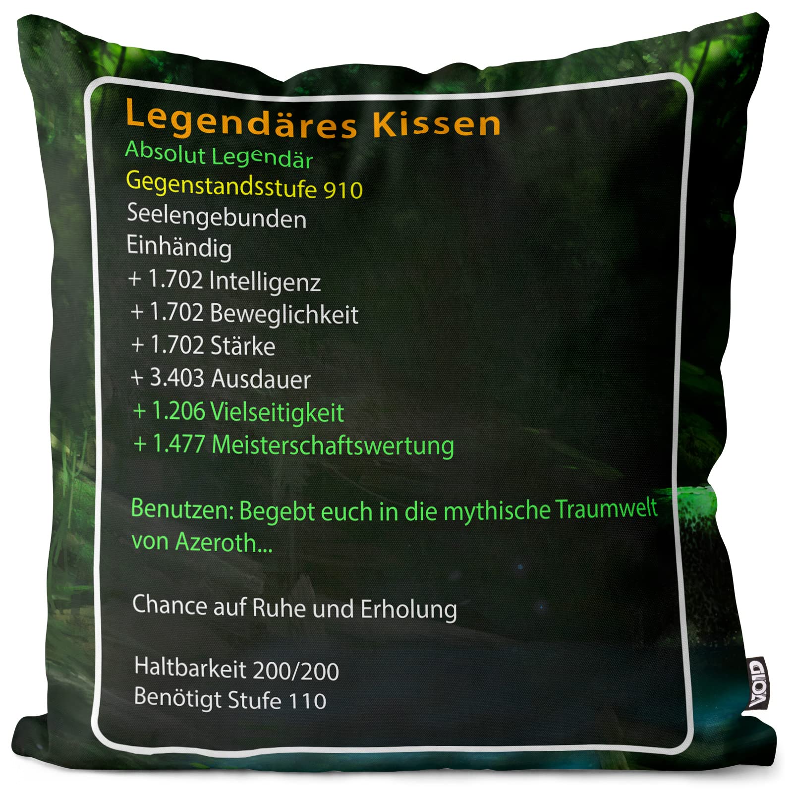 VOID Legendäres Kissen Kissenbezug Kissenhülle Outdoor Indoor mythisch Wow legendär, Kissen Größe:50 x 50 cm