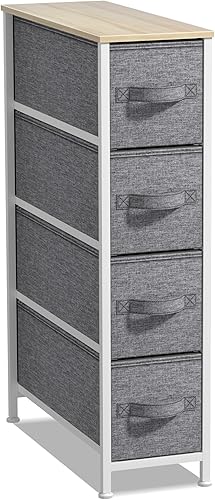 Miniatura 12 de Sorbus Torre estrecha con 4 cajones – Almacenamiento vertical para dormitorio, baño, lavandería, armarios y más, marco de acero, parte superior de