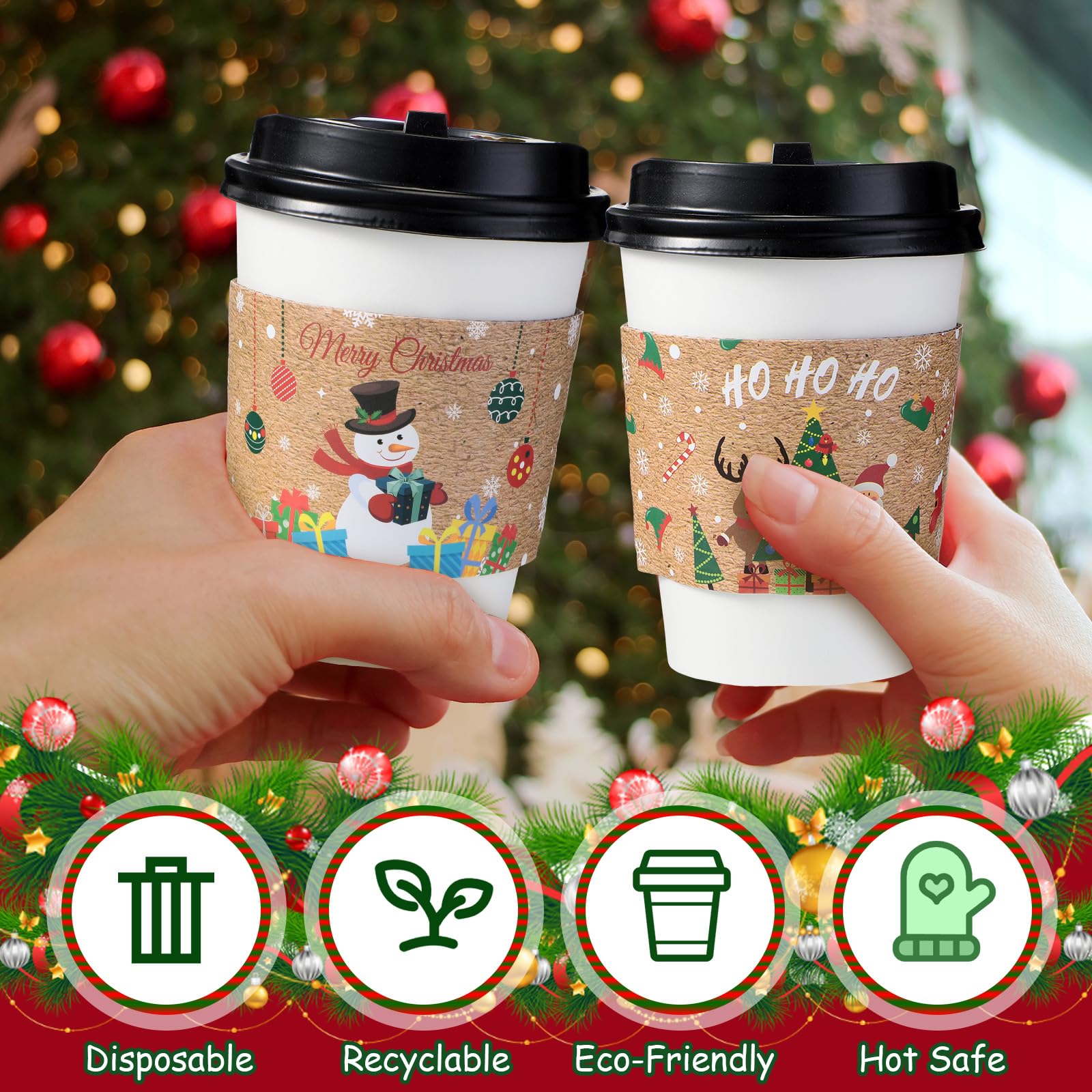 FMP Brands 50 Pack Christmas Paper Coffee Cup Botswana