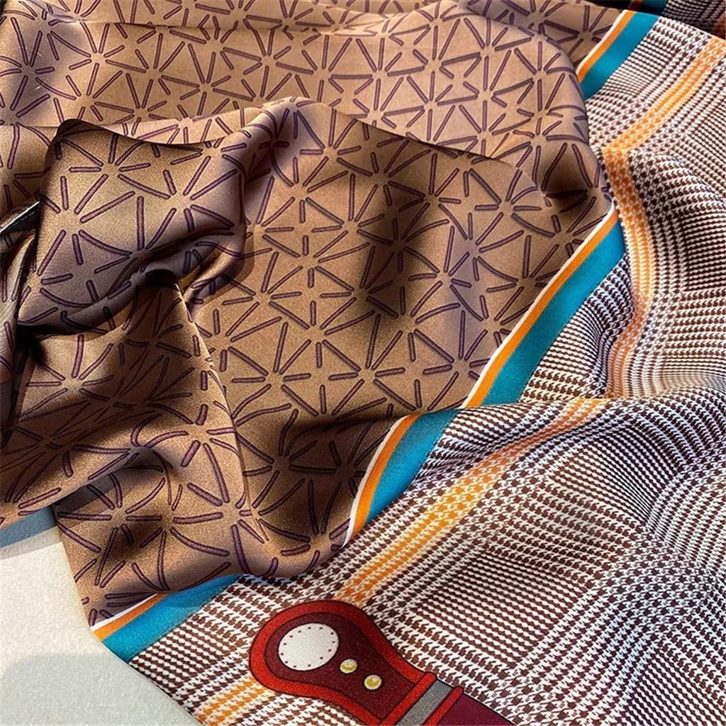 Bufanda de Seda clásica Suave para Playa, pañuelo Vintage para Mujer, Chal para Dama, pañuelo para el Cuello, Bandana (A 90 x 180 cm)