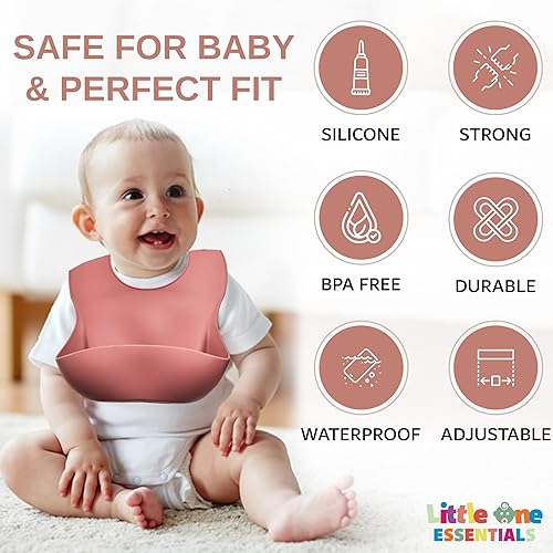 Miniatura 3 de Juego de alimentación de silicona para bebés, paquete de 7 con diseño de compartimento, suministros de alimentación para niños pequeños con placa de