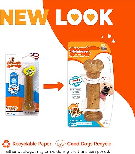 Vista 47 de Nylabone - Juguete masticable para cachorros, suministros para cachorros – Sabor a pollo, XL/Souper (1 unidad)
