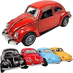 Fusquinha Carrinho Miniatura Ferro Fricção Abre Porta Clássico Colecionável (Vermelho)
