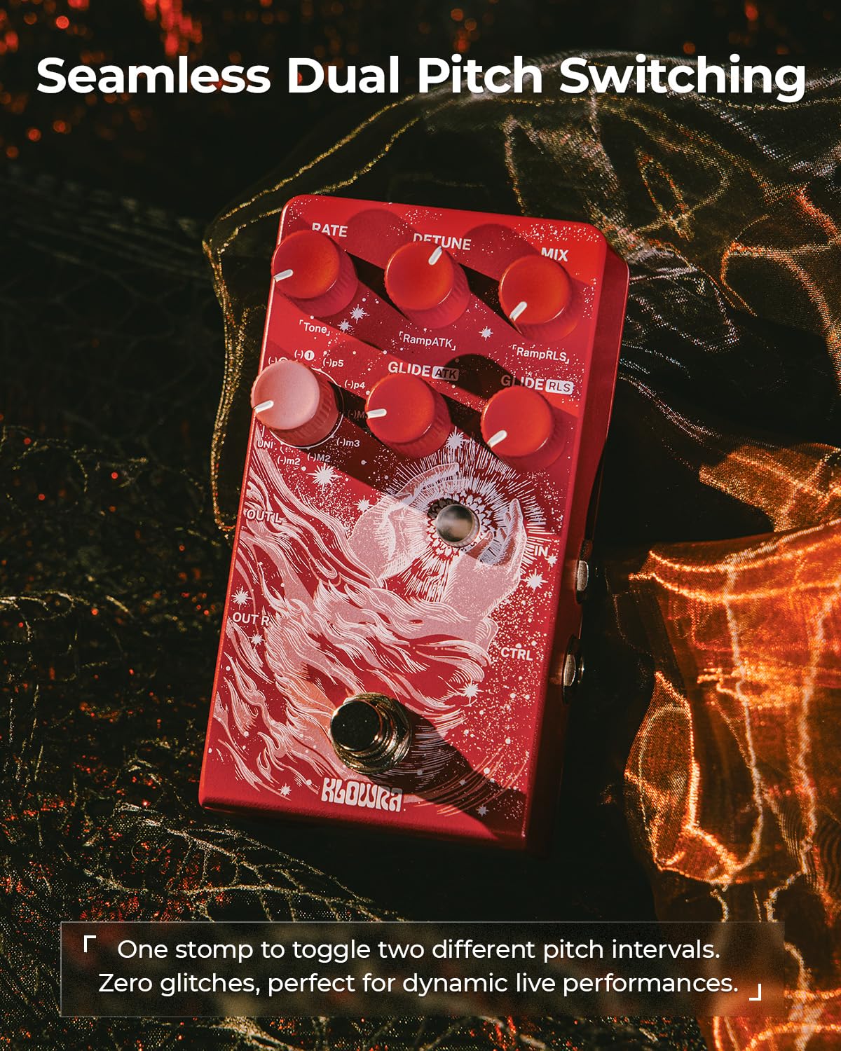 Vein Pitch Shifter Gitarrenpedal für E-Gitarre – Polyphones Pitch-Shifting mit 17 Shift-Drop-Typen, mikrotonales True Stereo, massive Detune-Reichweite, präziseres Tracking, CTRL-Steuerung
