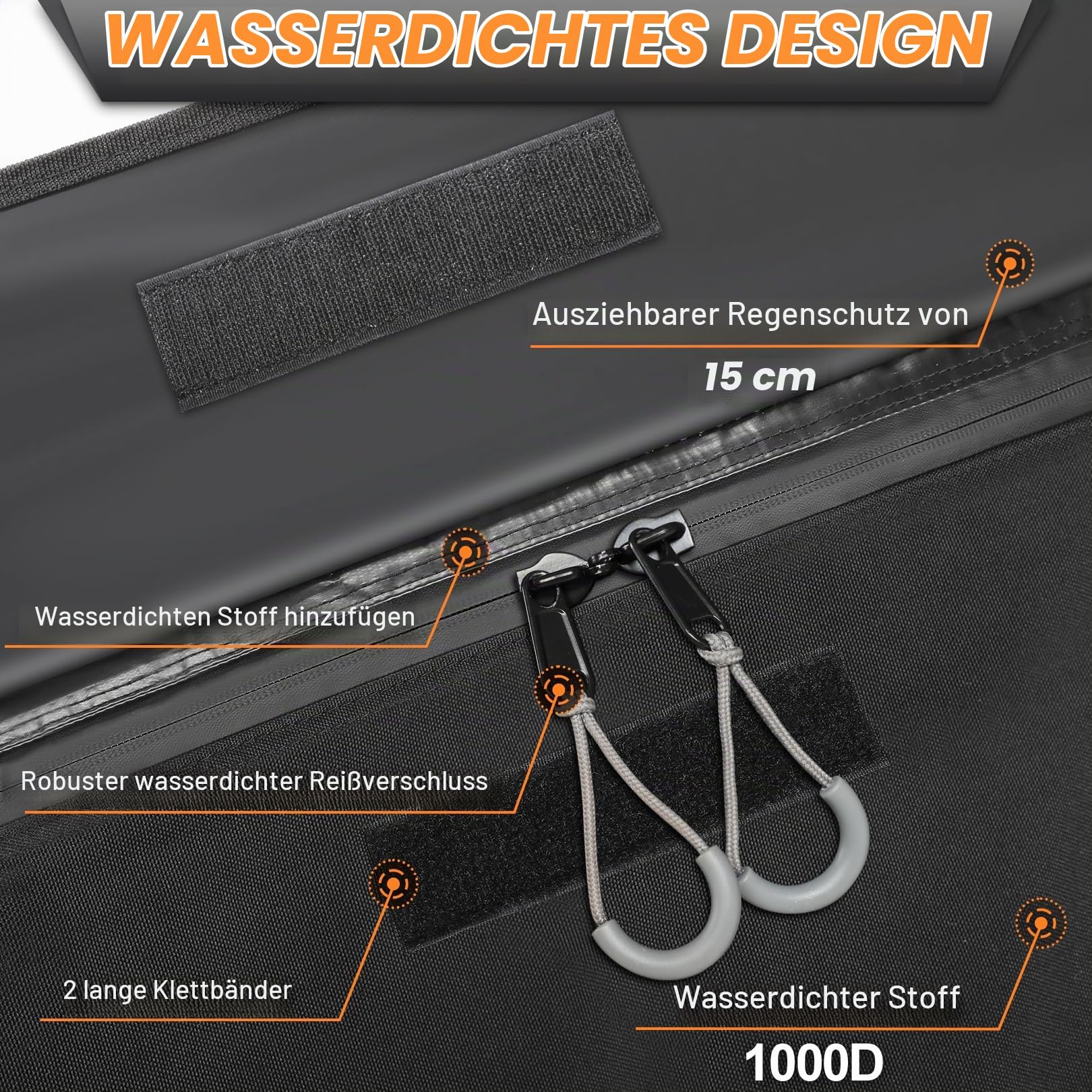 Sailnovo Autodachbox, 580 l/20 Kubikfuß, wasserdichte Autodachbox für mit oder ohne Dachgepäckträger – einschließlich 6 Sicherheitshaken und Aufbewahrungstasche