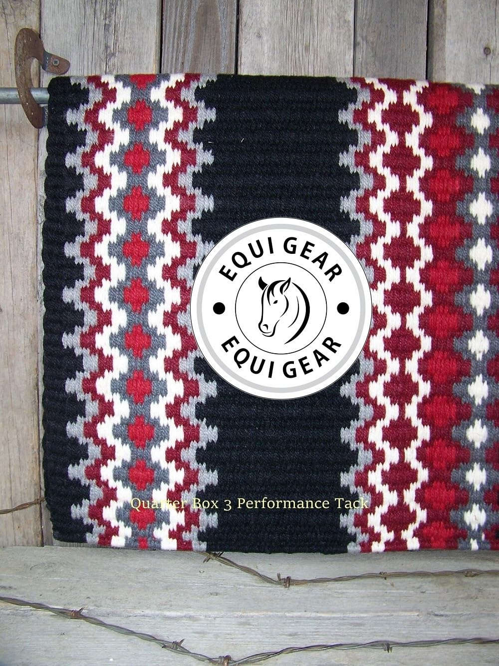 Horse Western Ranch Sottosella/Coperta da sella Western in lana neozelandese con imbottitura in lana con sensore Flex (personalizzazione disponibile) AD04 (36" x 40")