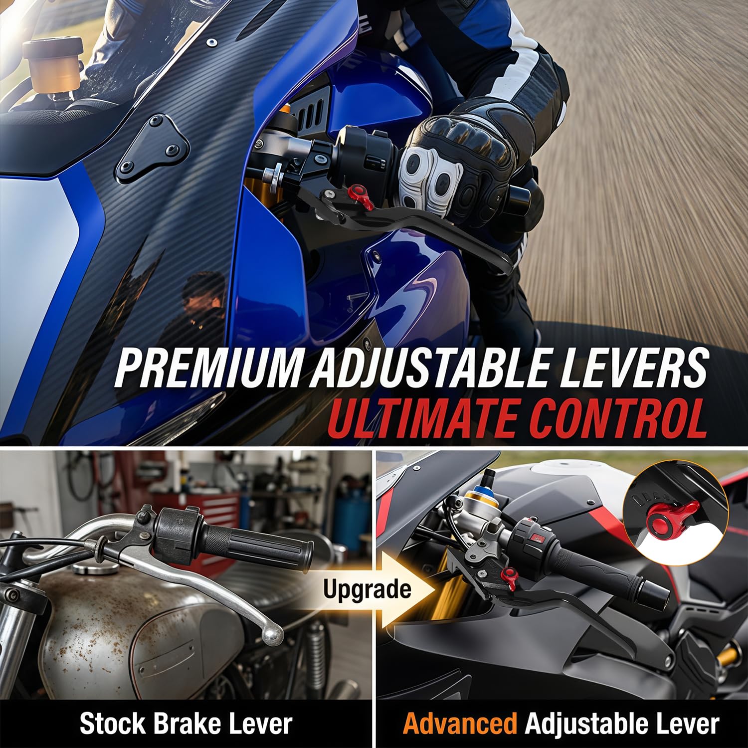MFGZD CNC Moto Levier D'embrayage De Frein Court Réglable Pour S1000RR S1 000RR (w and w/o CC) 2015-2020 / S1000R S 1000R (w and w/o CC) 2014-2020