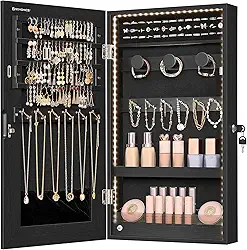 SONGMICS Armário de joias, preto UJJC050B01