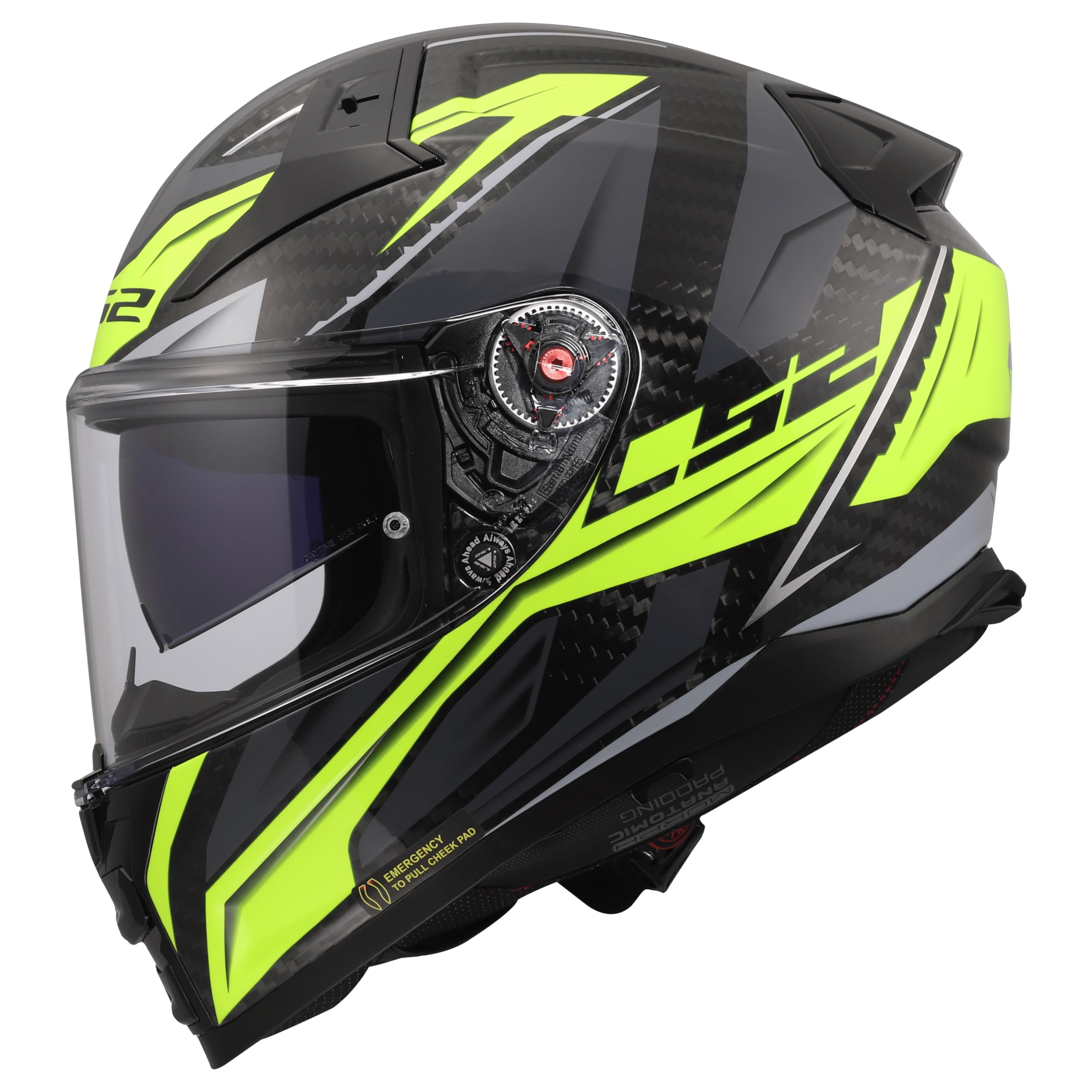 LS2, Casco Moto Integral VECTOR II CARBON SAVAGE H-V Yellow, XL