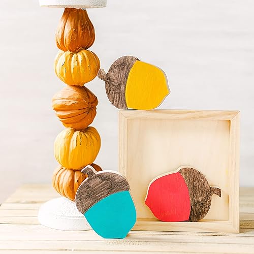 Vista 27 de Recorte de madera de camión de calabaza grueso para manualidades de 4 pulgadas, paquete de 5 recortes de madera de Halloween para decoración