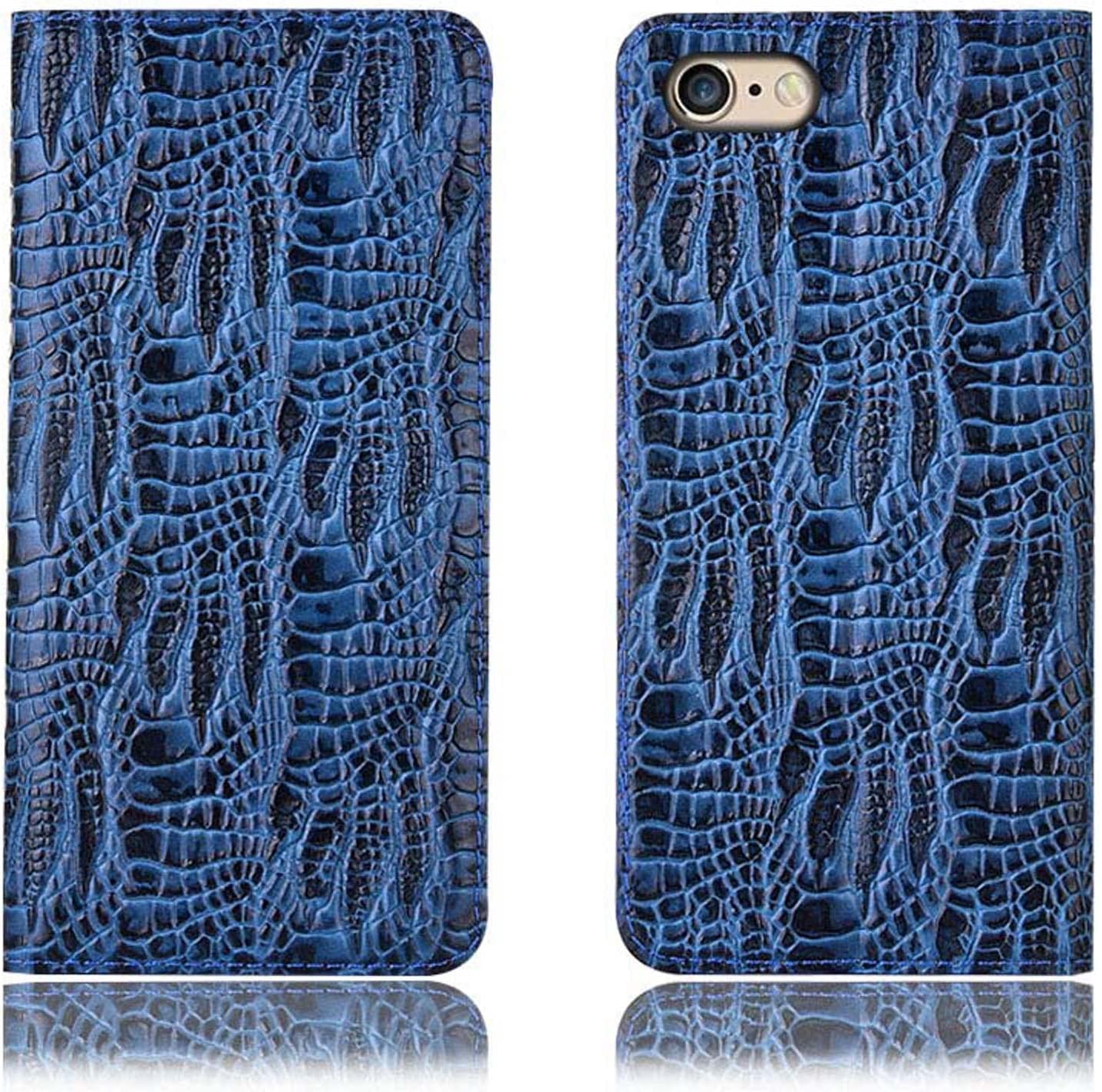 Étui iPhone SE 2022 folio crocodile bleu à rabat magnétique - 7
