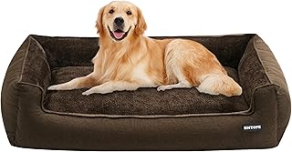 HMTOPE Hundebett, Hundesofa, Hundekissen, Hundekörbchen Abnehmbar und waschbar, Braun, 110 x 86 x 26 cm product image