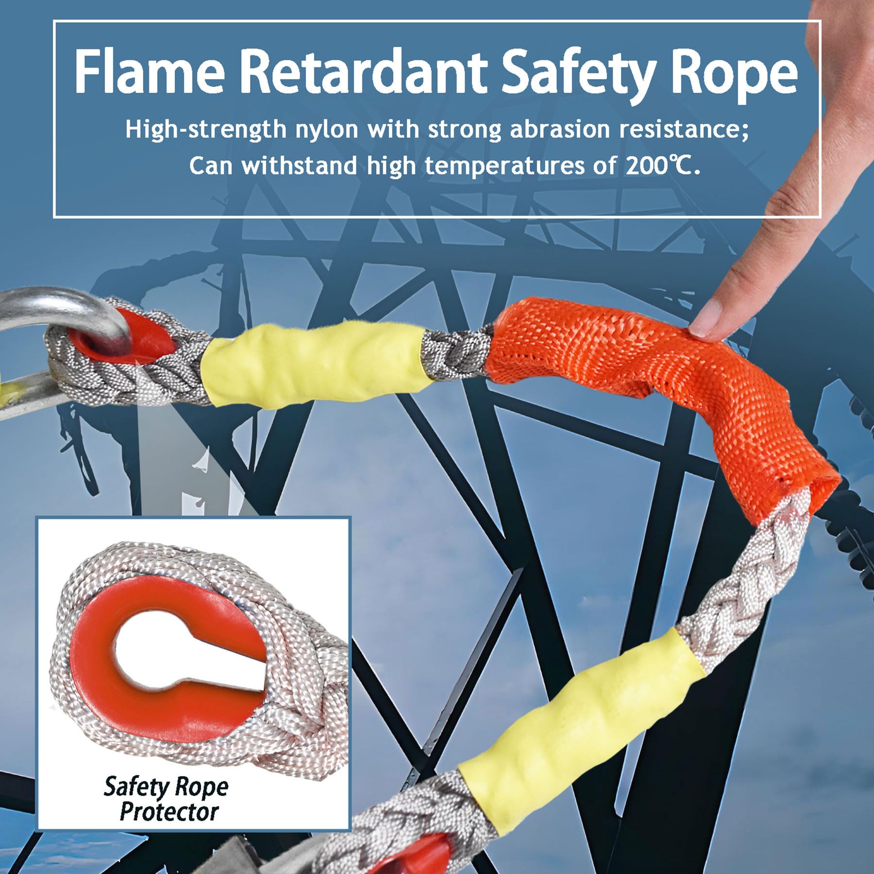 Harnais de Securite Anti Chute Toiture 10m/15m/20m(15m)