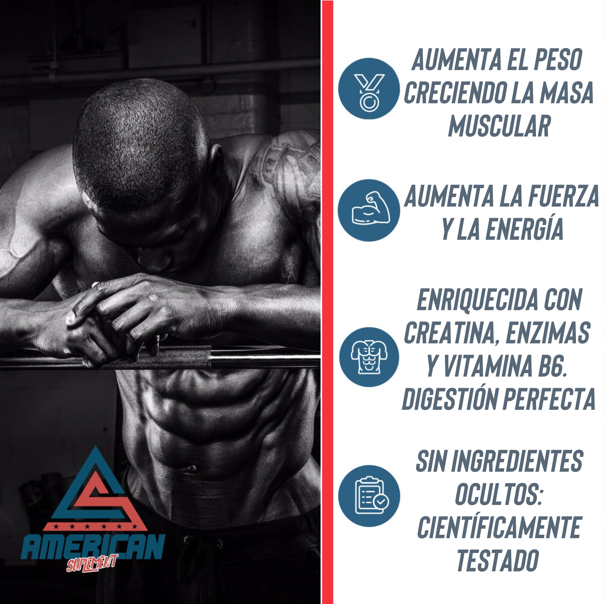 The Beast Mass Gainer | 2 kg | Vainilla | Contiene Creatina Monohidrato | Ayuda a Subir de Peso | Alto en Carbohidratos y Proteínas