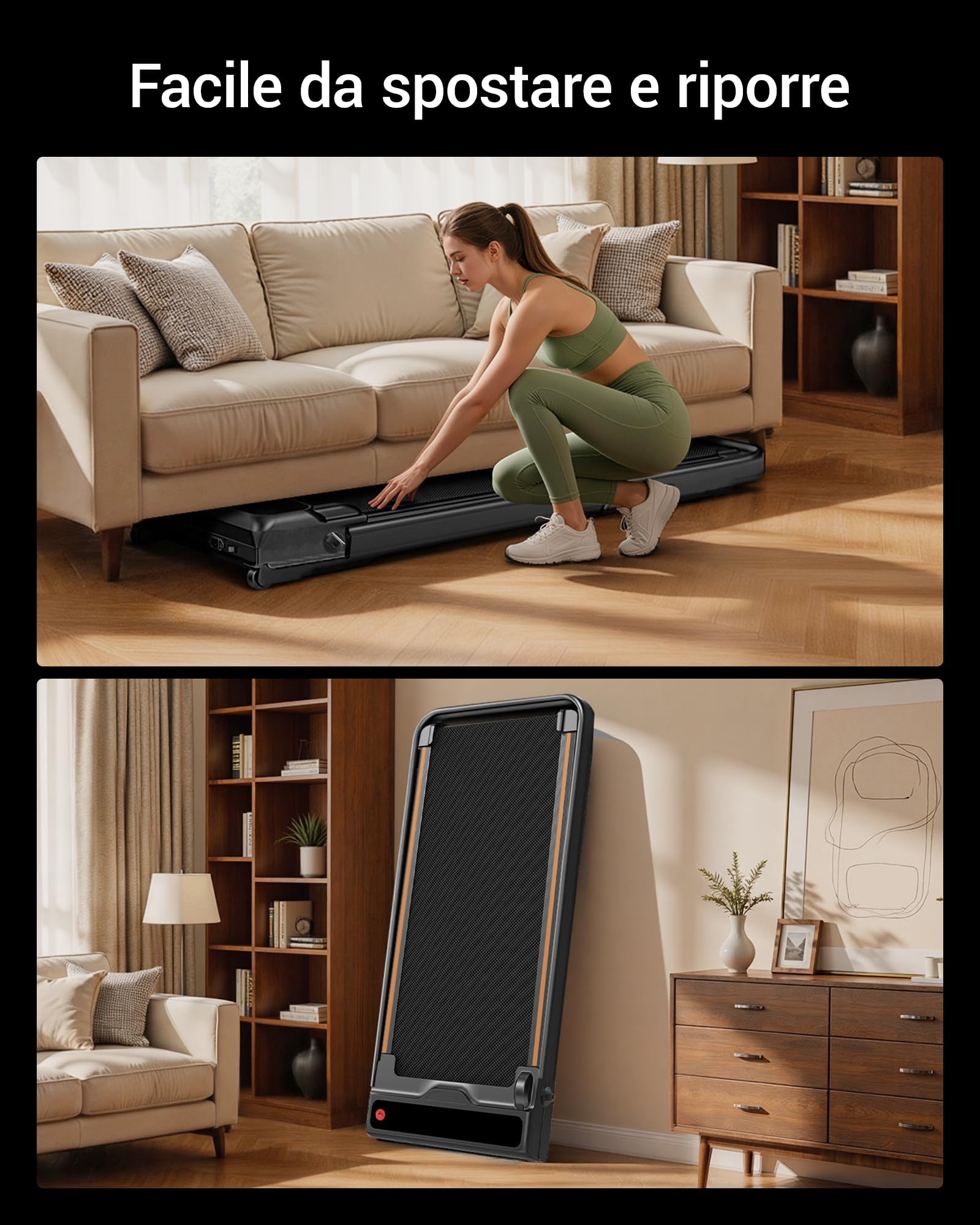 UMAY Tapis Roulant con Inclinazione 20% Automatica, Tapirulan 12KM/H | Tapis Roulant Elettrico Pieghevole, Tapirulan da Casa 3.0HP con Display LED