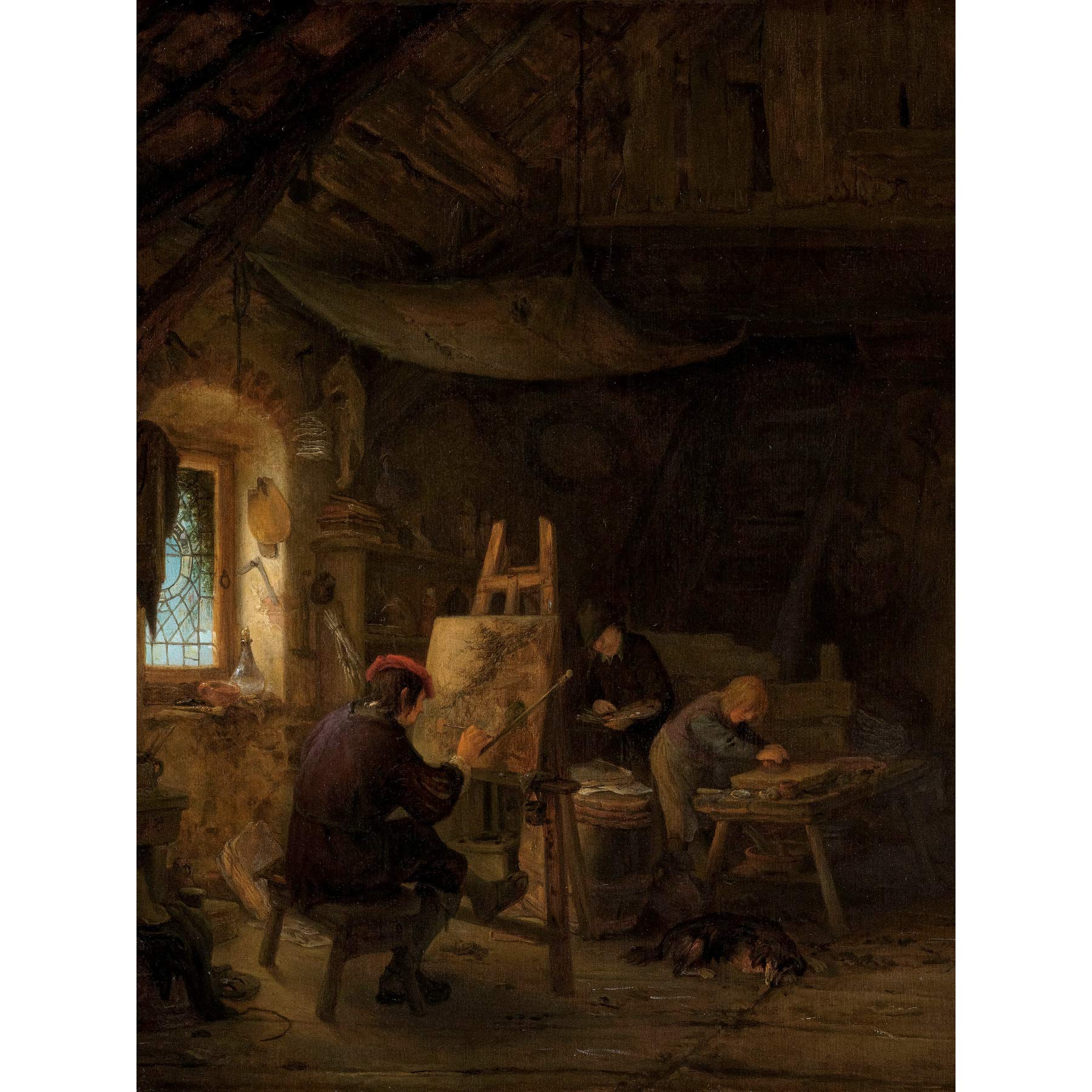Artery8 Adriaen Van Ostade The Painters Studio Painting Large Wall Art Poster Print Thick Paper 18X24 Inch