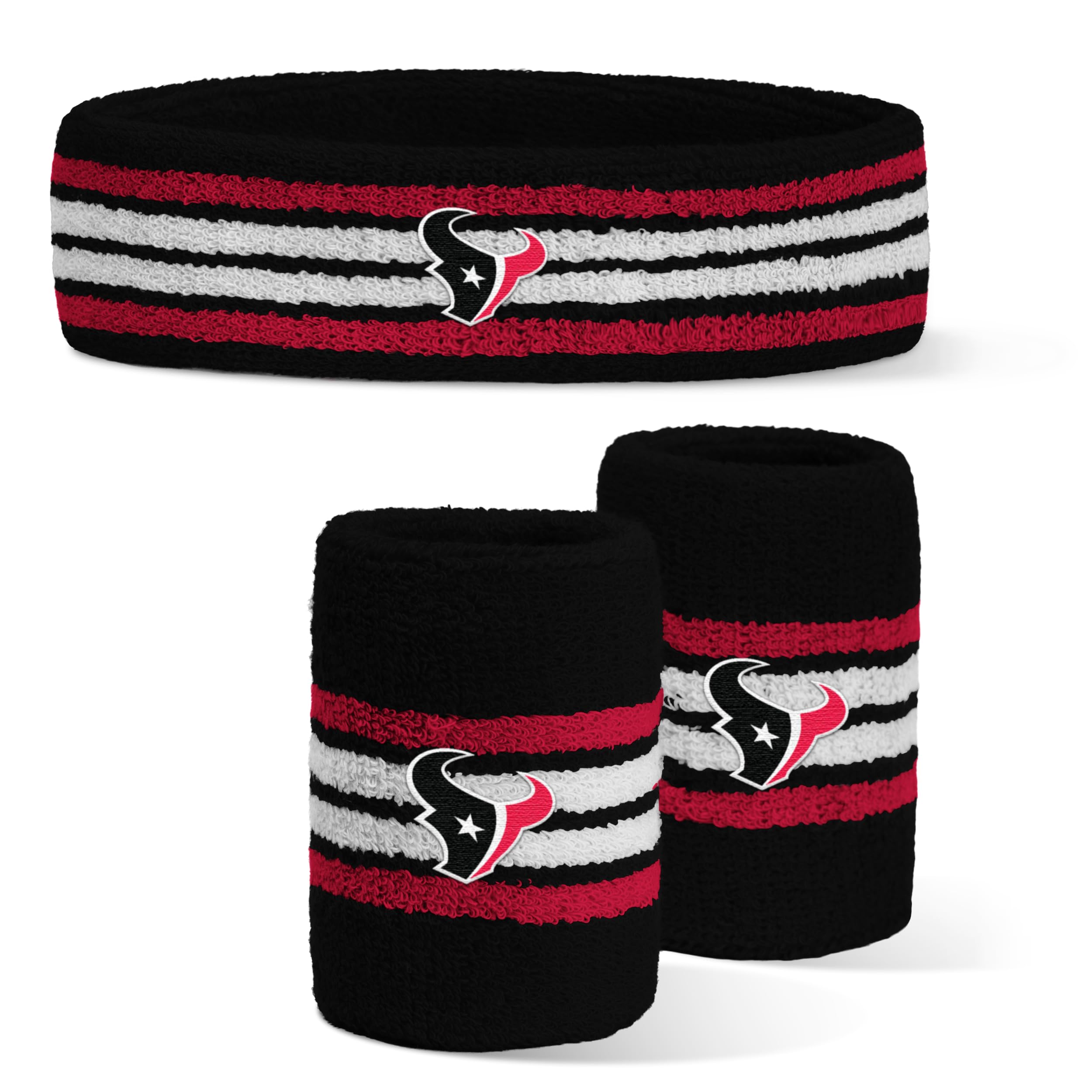 For Bare Feet NFL Officially Licensed Team Logo Headband &amp; Wristband Combo Pack Team Color OSFM