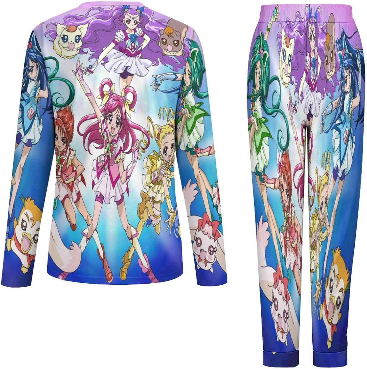 [HAMOM] プリ-キュア 輝木ほまれ 薬師寺さあや 野乃はな パジャマ レディース 長袖 女の子 上下セット キッズ ルームウェ