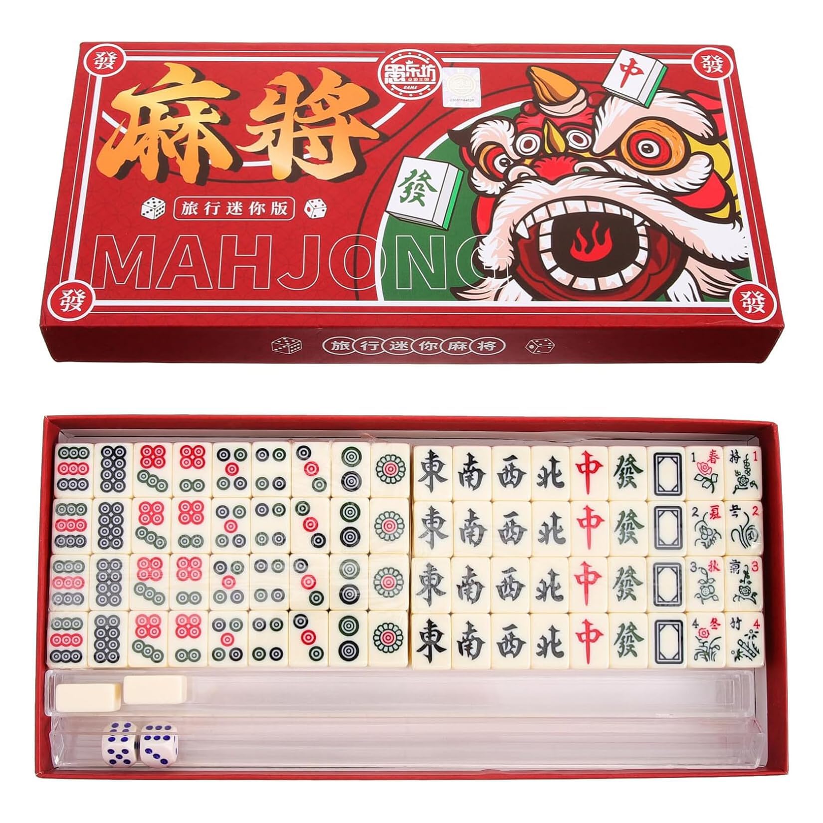 Mini Mahjong Tradycyjna chińska przenośna gra Majong Podróżne gry planszowe Nadaje się do gier rodzinnych Spotkania Przyjaciele Imprezy
