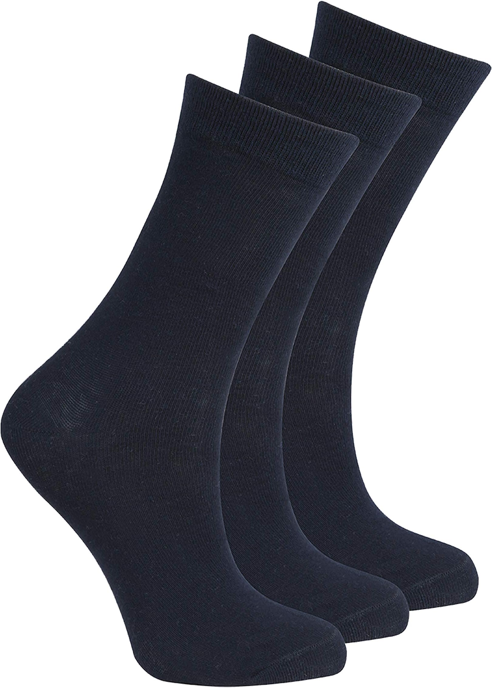 BAY6 6 Pairs Kids Back To School Plain Uniform Socks - Navy Size 12.5-3.5