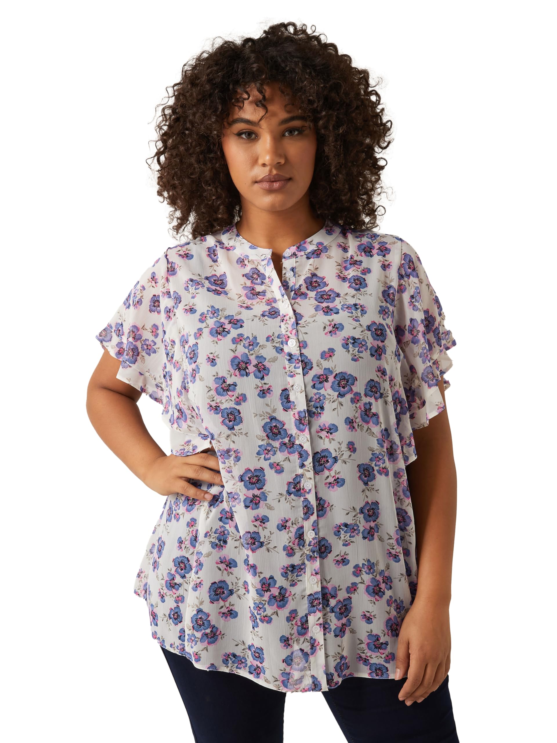 Yours Curve Women's Plus Size Floral Print Blouse