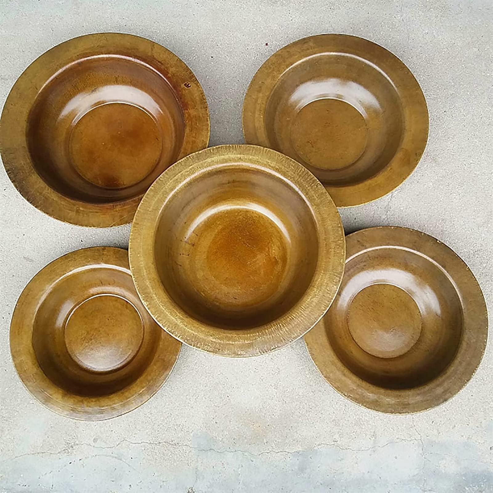 Produits ménagers Bol en cuivre épais Bol à mélanger Lavabo Fait à la Main Bassin en cuivre Pur Accueil Bain de Pieds, Bassin pour Le Visage et Les Pieds (Taille : 36 cm)