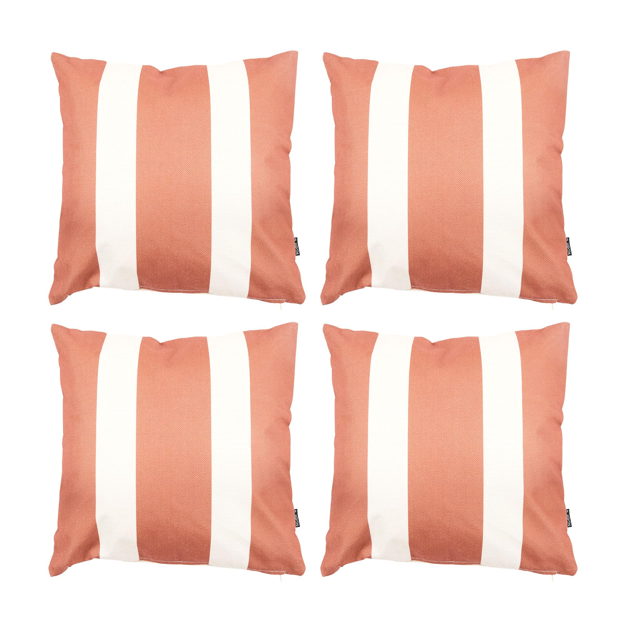 Icon Orange Indoor Outdoor Cushions Filled, Boho Collection, Set Of 4, 43Cm X 43Cm, Water Resistant, Outdoor Cushions For Garden Furniture, Lounge, Garden, Patio 443Cm