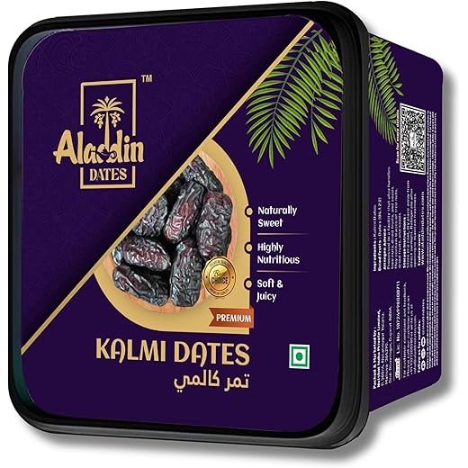 Aladdin Dates Kalmi Dates/Khajoor 400 Grams| IML Continer Packed| Rich in Fibre| Naturally Sweet |Naturally Low-Fat Food|Natural Sweetness