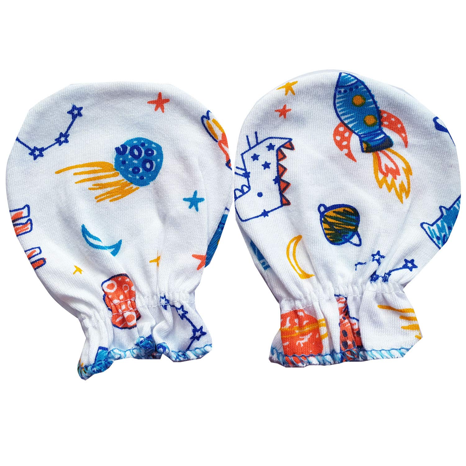 KIDEEZGUILD... Baby Girl's and Baby Boy's Infant Accessories Cotton Soft Cloth Printed Mitten Combo Pack of 6 (Multicolour; 0 to 3 Months) 2