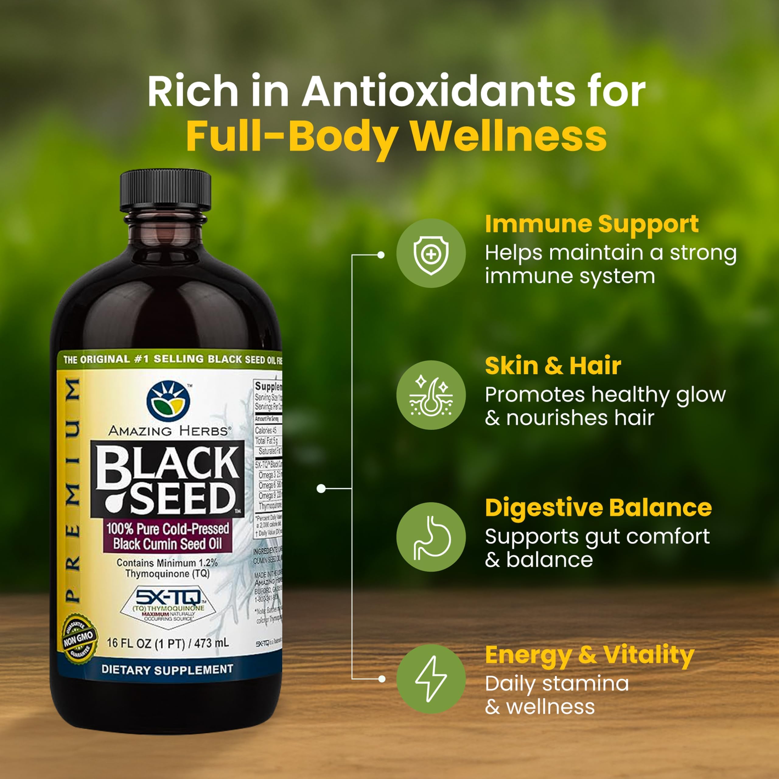 Amazing Herbs Black Seed Oil - 16 Fl Oz Glass Bottle (Pack of 2) — Amazon image 3