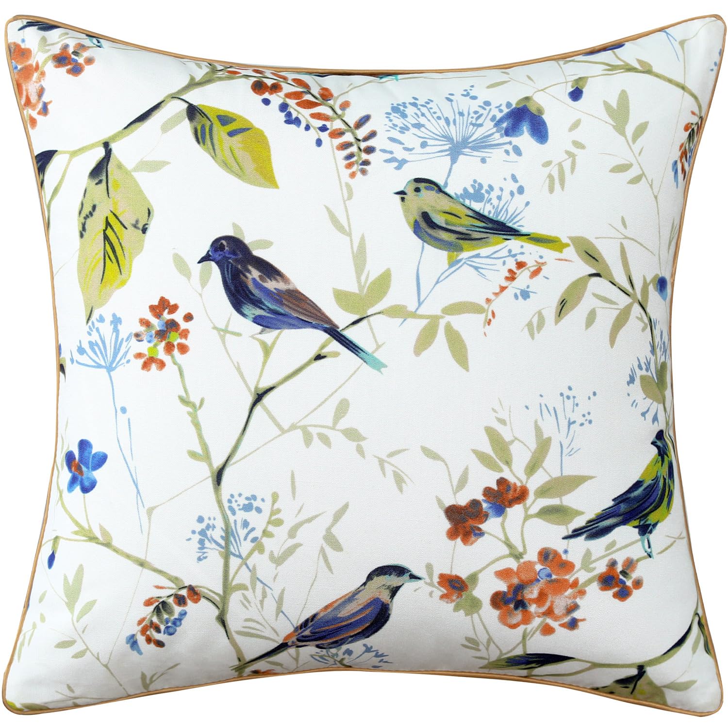 VOGOL Pack of 1 Bird Cushion Covers, 45 x 45 cm Double-Sided Printed Decorative Throw Pillow Cases for Living Room Sofa Bed Couch, Blue